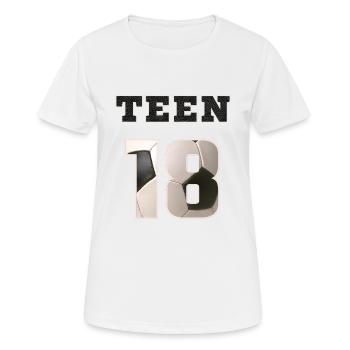 Fussball TEEN 18 Soccer - Frauen T-Shirt atmungsaktiv - Weiß - Vorne - AI Model Female 172 dark (172cm)