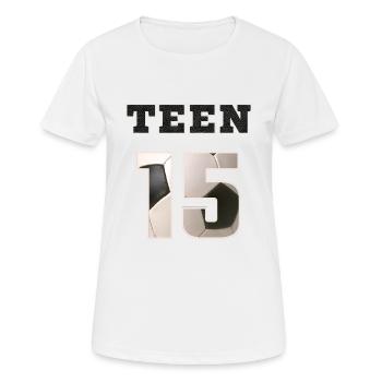 Fussball TEEN 15 Soccer - Frauen T-Shirt atmungsaktiv - Weiß - Vorne - AI Model Female 172 dark (172cm)