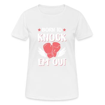 Knock Out Boxing Gloves - Women's Breathable T-Shirt - white - Front - AI Model Female 172 dark (172cm)