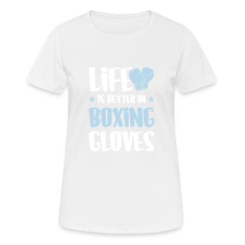 Boxer Boxing Gloves - Women's Breathable T-Shirt - white - Front - AI Model Female 172 dark (172cm)