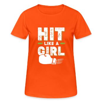 Boxer Girl - T-shirt respirant Femme - orange néon - Devant - AI Model Female 172 dark (172cm)