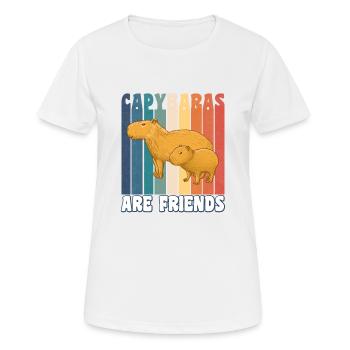 Capybaras sind Familie - Frauen T-Shirt atmungsaktiv - Weiß - Vorne - AI Model Female 172 dark (172cm)