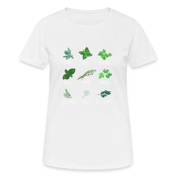 Herbs Types Plants Funny Gardening Plant - Women's Breathable T-Shirt - white - Front - AI Model Female 172 dark (172cm)