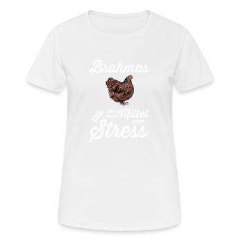 Brahma Hühner I Chicken Geflügel Motiv für - Frauen T-Shirt atmungsaktiv - Weiß - Vorne - AI Model Female 172 dark (172cm)