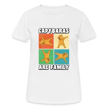 Capybaras sind Familie - Frauen T-Shirt atmungsaktiv - Weiß - Vorne - AI Model Female 172 dark (172cm)