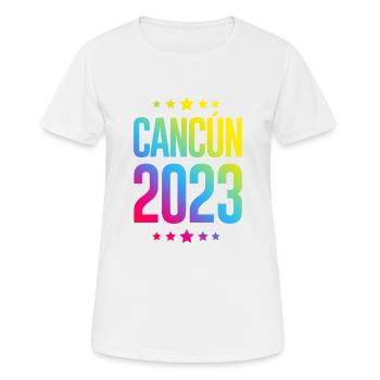 Cancun 2023 - Frauen T-Shirt atmungsaktiv - Weiß - Vorne - AI Model Female 172 dark (172cm)