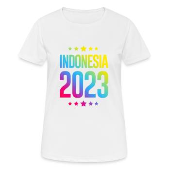 Indonesia 2023 - Women's Breathable T-Shirt - white - Front - AI Model Female 172 dark (172cm)