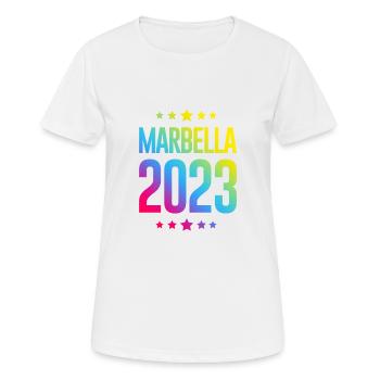 Marbella 2023 - Frauen T-Shirt atmungsaktiv - Weiß - Vorne - AI Model Female 172 dark (172cm)