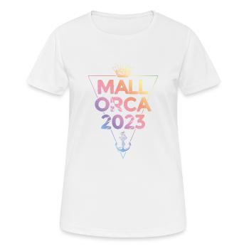 Mallorca 2023 - Frauen T-Shirt atmungsaktiv - Weiß - Vorne - AI Model Female 172 dark (172cm)