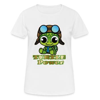 Turtle Power - Frauen T-Shirt atmungsaktiv - Weiß - Vorne - AI Model Female 172 dark (172cm)