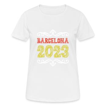 Barcelona 2023 - Frauen T-Shirt atmungsaktiv - Weiß - Vorne - AI Model Female 172 dark (172cm)