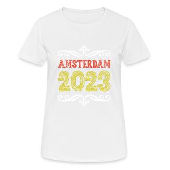 Amsterdam 2023 - Women's Breathable T-Shirt - white - Front - AI Model Female 172 dark (172cm)