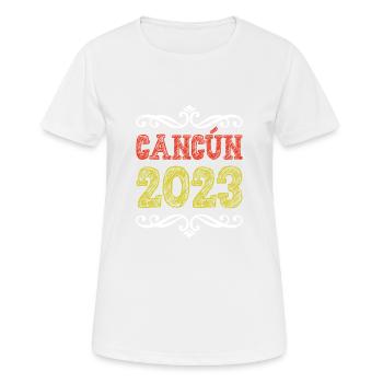 Cancun 2023 - T-shirt respirant Femme - blanc - Devant - AI Model Female 172 dark (172cm)