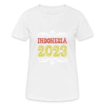 Indonesia 2023 - Frauen T-Shirt atmungsaktiv - Weiß - Vorne - AI Model Female 172 dark (172cm)