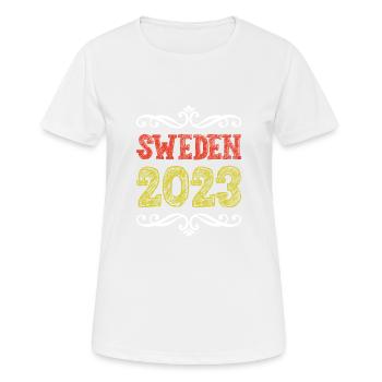 Suède 2023 - T-shirt respirant Femme - blanc - Devant - AI Model Female 172 dark (172cm)