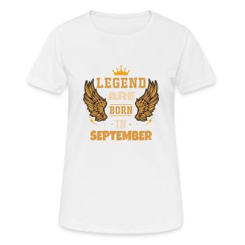 Die Legenden wurden im September geboren - Frauen T-Shirt atmungsaktiv - Weiß - Vorne - AI Model Female 172 dark (172cm)