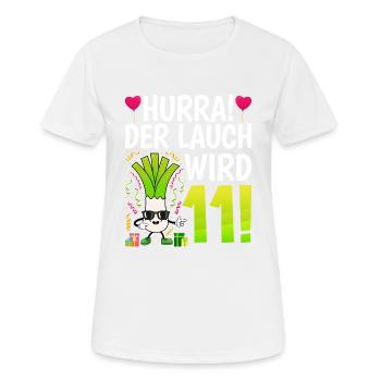 Hurra der Lauch wird 11 - Frauen T-Shirt atmungsaktiv - Weiß - Vorne - AI Model Female 172 dark (172cm)