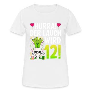 Hurra der Lauch wird 12 - Frauen T-Shirt atmungsaktiv - Weiß - Vorne - AI Model Female 172 dark (172cm)