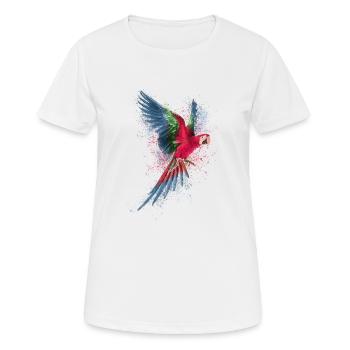 Aquarelle Coloré Écarlate Ara Perroquet Pantanal - T-shirt respirant Femme - blanc - Devant - AI Model Female 172 dark (172cm)