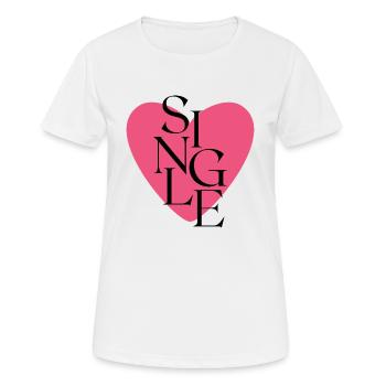 Herz - Single - Frauen T-Shirt atmungsaktiv - Weiß - Vorne - AI Model Female 172 dark (172cm)