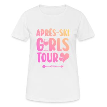 Apres-Ski Party Team - Frauen T-Shirt atmungsaktiv - Weiß - Vorne - AI Model Female 172 dark (172cm)