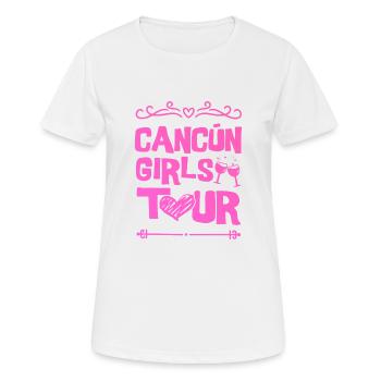 Équipe du parti de Cancun - T-shirt respirant Femme - blanc - Devant - AI Model Female 172 dark (172cm)