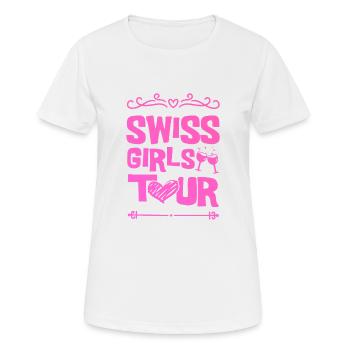 Schweiz Party Team Swiss - Frauen T-Shirt atmungsaktiv - Weiß - Vorne - AI Model Female 172 dark (172cm)
