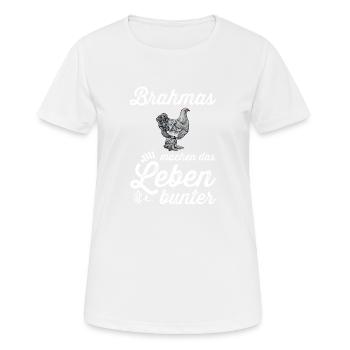 Brahma Hühner I Chicken Geflügel Motiv für - Frauen T-Shirt atmungsaktiv - Weiß - Vorne - AI Model Female 172 dark (172cm)