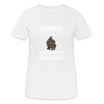 Brahma Hühner I Chicken Geflügel Motiv für - Frauen T-Shirt atmungsaktiv - Weiß - Vorne - AI Model Female 172 dark (172cm)