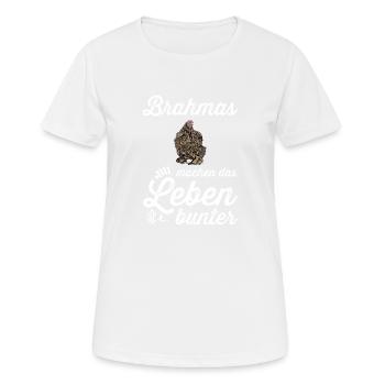 Brahma Hühner I Chicken Geflügel Motiv für - Frauen T-Shirt atmungsaktiv - Weiß - Vorne - AI Model Female 172 dark (172cm)