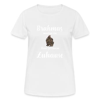 Brahma Hühner I Chicken Geflügel Motiv für - Frauen T-Shirt atmungsaktiv - Weiß - Vorne - AI Model Female 172 dark (172cm)