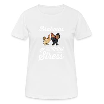 Brahma Hühner I Chicken Geflügel Motiv für - Frauen T-Shirt atmungsaktiv - Weiß - Vorne - AI Model Female 172 dark (172cm)