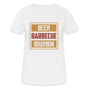 Bière Barbecue Bourbon Griller Whisky Fumeur - T-shirt respirant Femme - blanc - Devant - AI Model Female 172 dark (172cm)