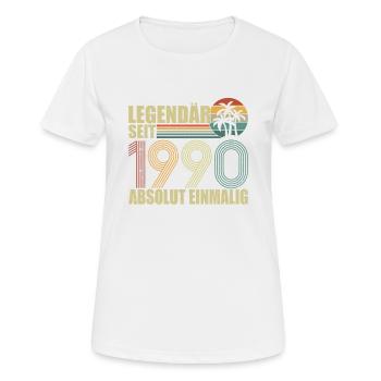 Geboren 1990 - Frauen T-Shirt atmungsaktiv - Weiß - Vorne - AI Model Female 172 dark (172cm)