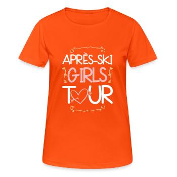Après-Ski Girls Tour - T-shirt respirant Femme - orange néon - Devant - AI Model Female 172 dark (172cm)