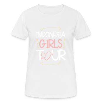Tournée des filles en Indonésie - T-shirt respirant Femme - blanc - Devant - AI Model Female 172 dark (172cm)