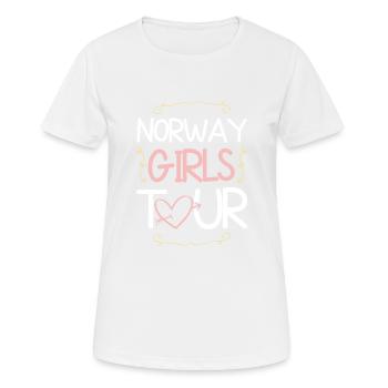 Tournée des filles de Norvège - T-shirt respirant Femme - blanc - Devant - AI Model Female 172 dark (172cm)