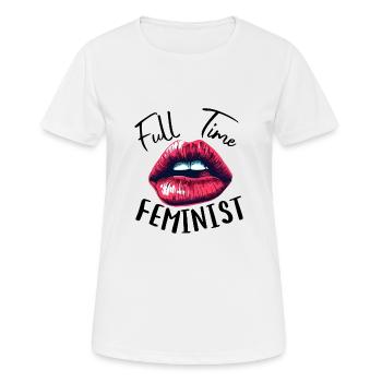 VOLLZEIT-FEMINISTIN - Frauen T-Shirt atmungsaktiv - Weiß - Vorne - AI Model Female 172 dark (172cm)
