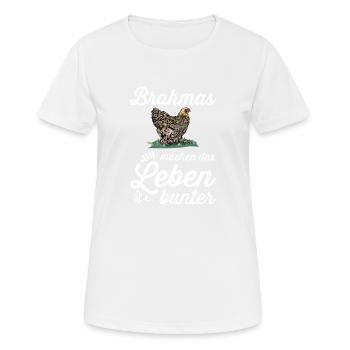 Brahma Hühner I Chicken Geflügel Motiv für - Frauen T-Shirt atmungsaktiv - Weiß - Vorne - AI Model Female 172 dark (172cm)