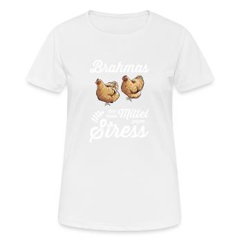 Brahma Hühner I Chicken Geflügel Motiv für - Frauen T-Shirt atmungsaktiv - Weiß - Vorne - AI Model Female 172 dark (172cm)