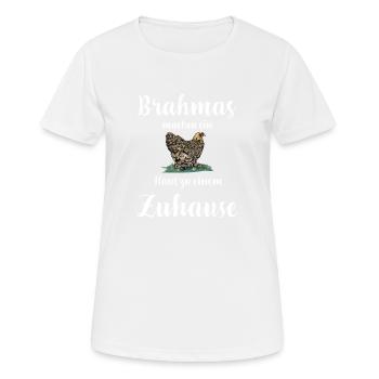 Brahma Hühner I Chicken Geflügel Motiv für - Frauen T-Shirt atmungsaktiv - Weiß - Vorne - AI Model Female 172 dark (172cm)