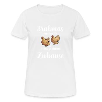 Brahma Hühner I Chicken Geflügel Motiv für - Frauen T-Shirt atmungsaktiv - Weiß - Vorne - AI Model Female 172 dark (172cm)