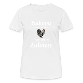 Brahma Hühner I Chicken Geflügel Motiv für - Frauen T-Shirt atmungsaktiv - Weiß - Vorne - AI Model Female 172 dark (172cm)
