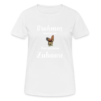 Brahma Hühner I Chicken Geflügel Motiv für - Frauen T-Shirt atmungsaktiv - Weiß - Vorne - AI Model Female 172 dark (172cm)