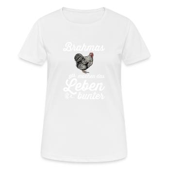 Brahma Hühner I Chicken Geflügel Motiv für - Frauen T-Shirt atmungsaktiv - Weiß - Vorne - AI Model Female 172 dark (172cm)