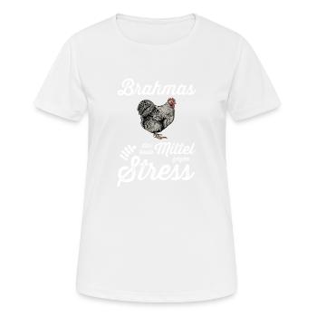 Brahma Hühner I Chicken Geflügel Motiv für - Frauen T-Shirt atmungsaktiv - Weiß - Vorne - AI Model Female 172 dark (172cm)