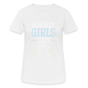 Tournée des filles en Norvège - T-shirt respirant Femme - blanc - Devant - AI Model Female 172 dark (172cm)