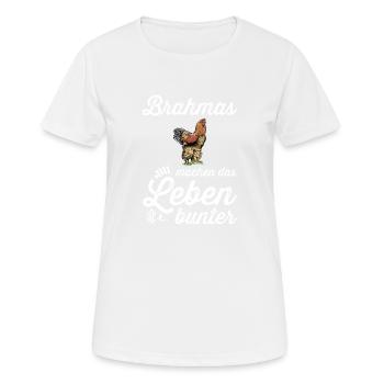Brahma Hühner I Chicken Geflügel Motiv für - Frauen T-Shirt atmungsaktiv - Weiß - Vorne - AI Model Female 172 dark (172cm)