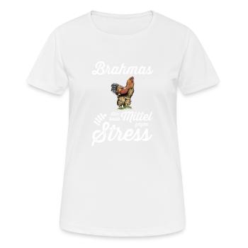 Brahma Hühner I Chicken Geflügel Motiv für - Frauen T-Shirt atmungsaktiv - Weiß - Vorne - AI Model Female 172 dark (172cm)