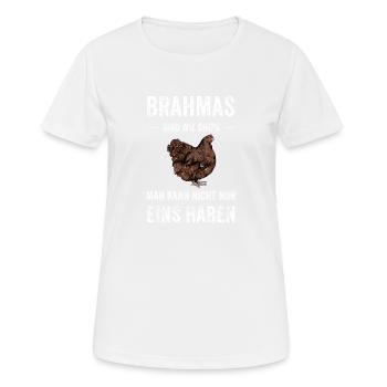 Brahma Hühner I Chicken Geflügel Motiv für - Frauen T-Shirt atmungsaktiv - Weiß - Vorne - AI Model Female 172 dark (172cm)